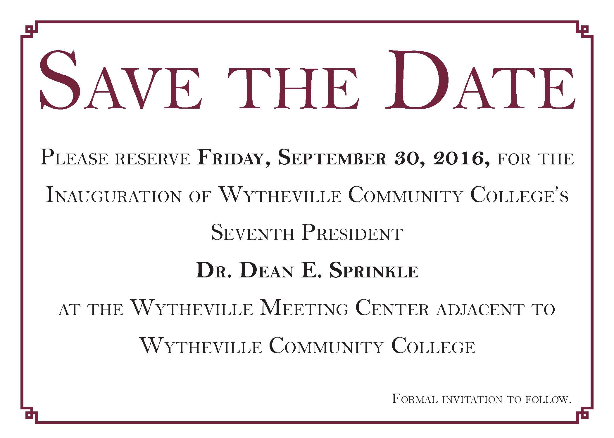 Inauguration Of President Dean Sprinkle Wytheville Community College 